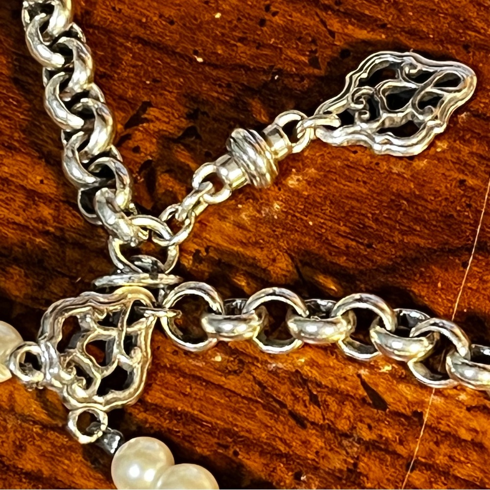 Brighton Elegant Gold and Silver Floral Necklace - Picture 5 of 7